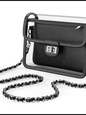 Clear Crossbody Purse Vegan Leather RFID Wallet Stadium Approved Bag